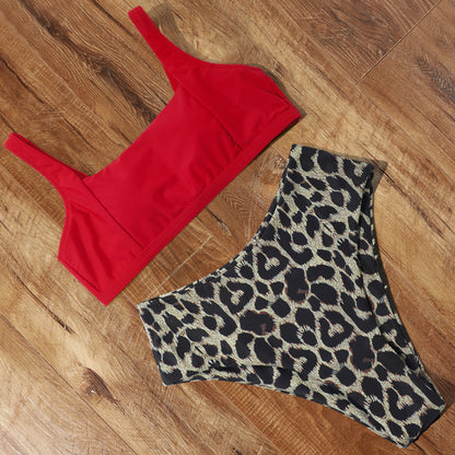 High Waist Bikini Leopard Push Up Swimsuit