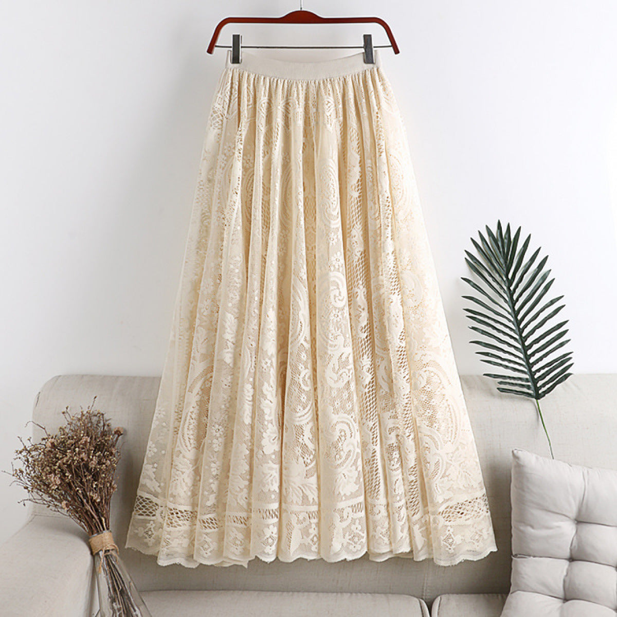 Elegant Lace Maxi Skirt