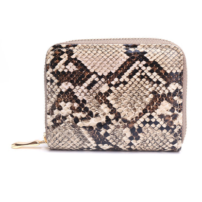 Snakeskin Print Zip Coin Wallet
