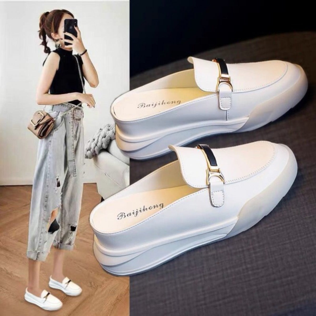 Clear Strap Stiletto Mules