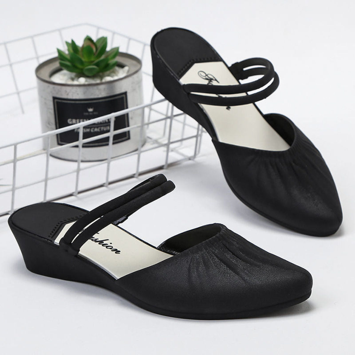 Clear Strap Stiletto Mules