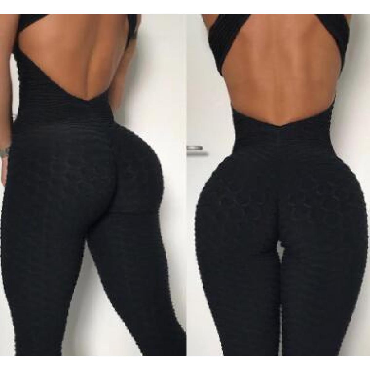 Yoga Jumpsuit Cross Design Backless Tracksuit
