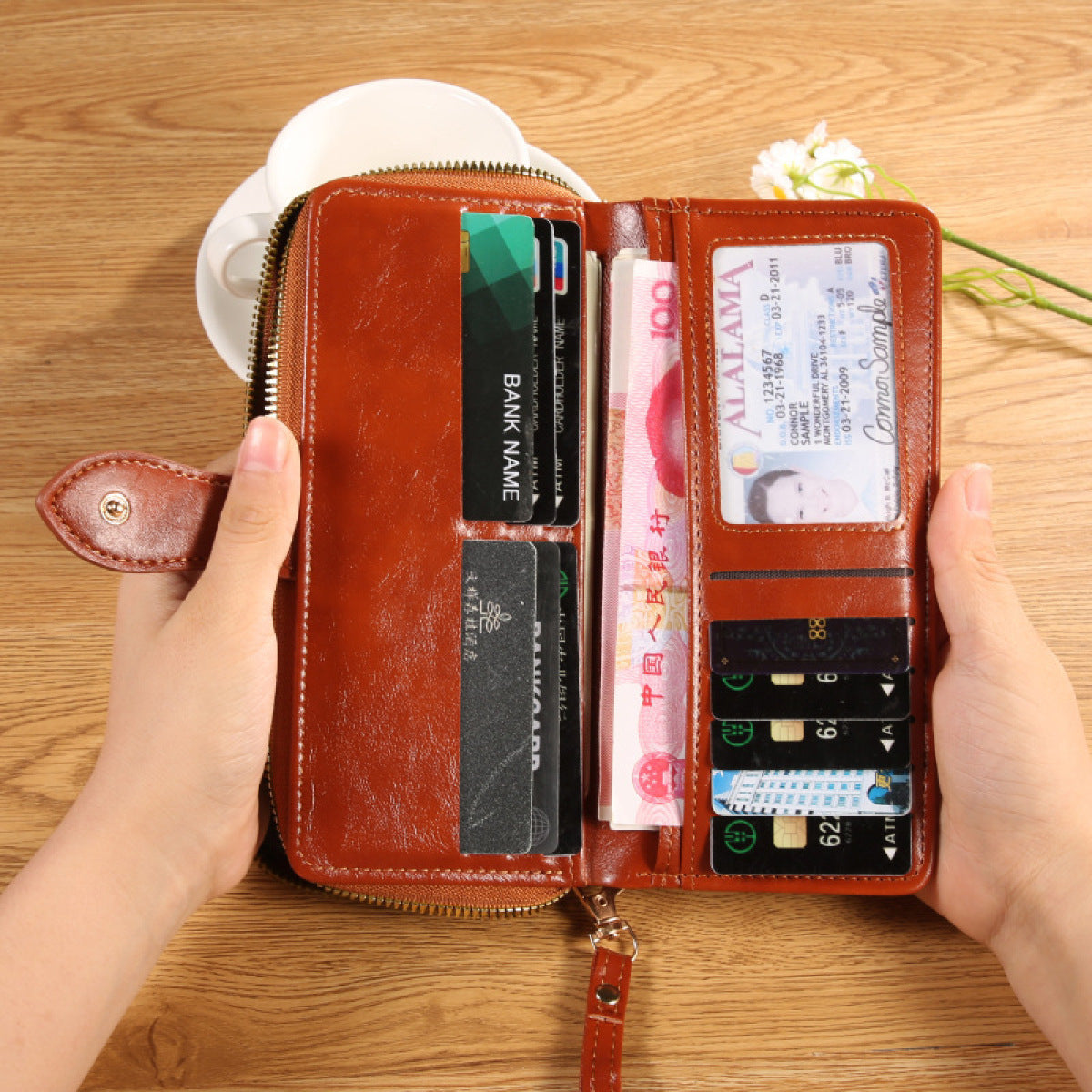 Long Leather Wallet For Women
