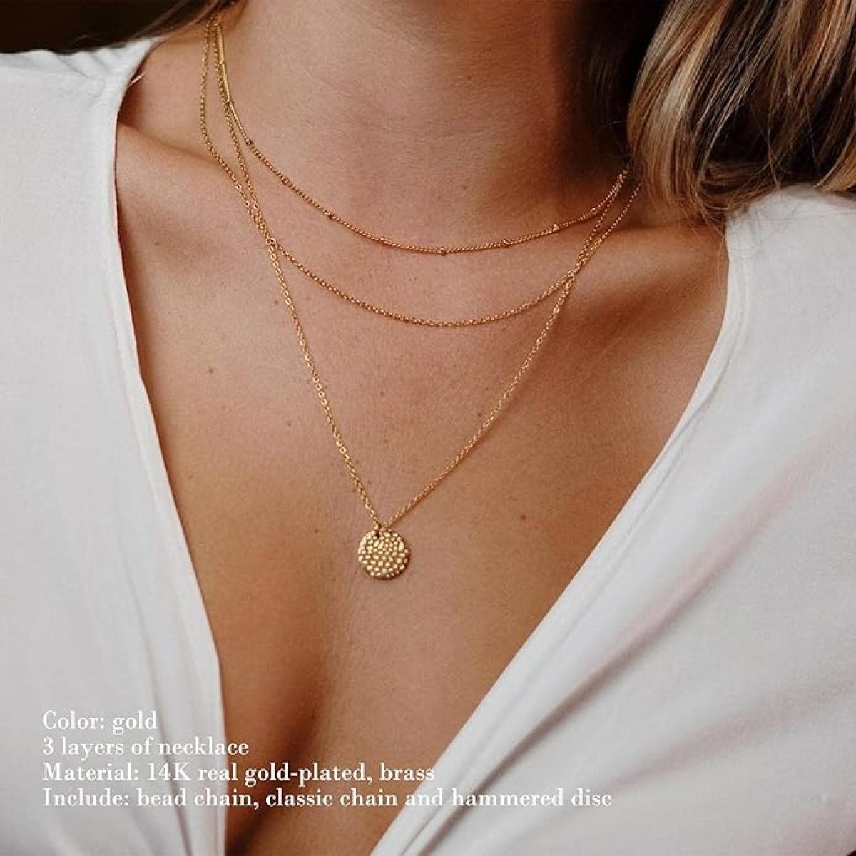 Layered Coin Pendant Necklace Set