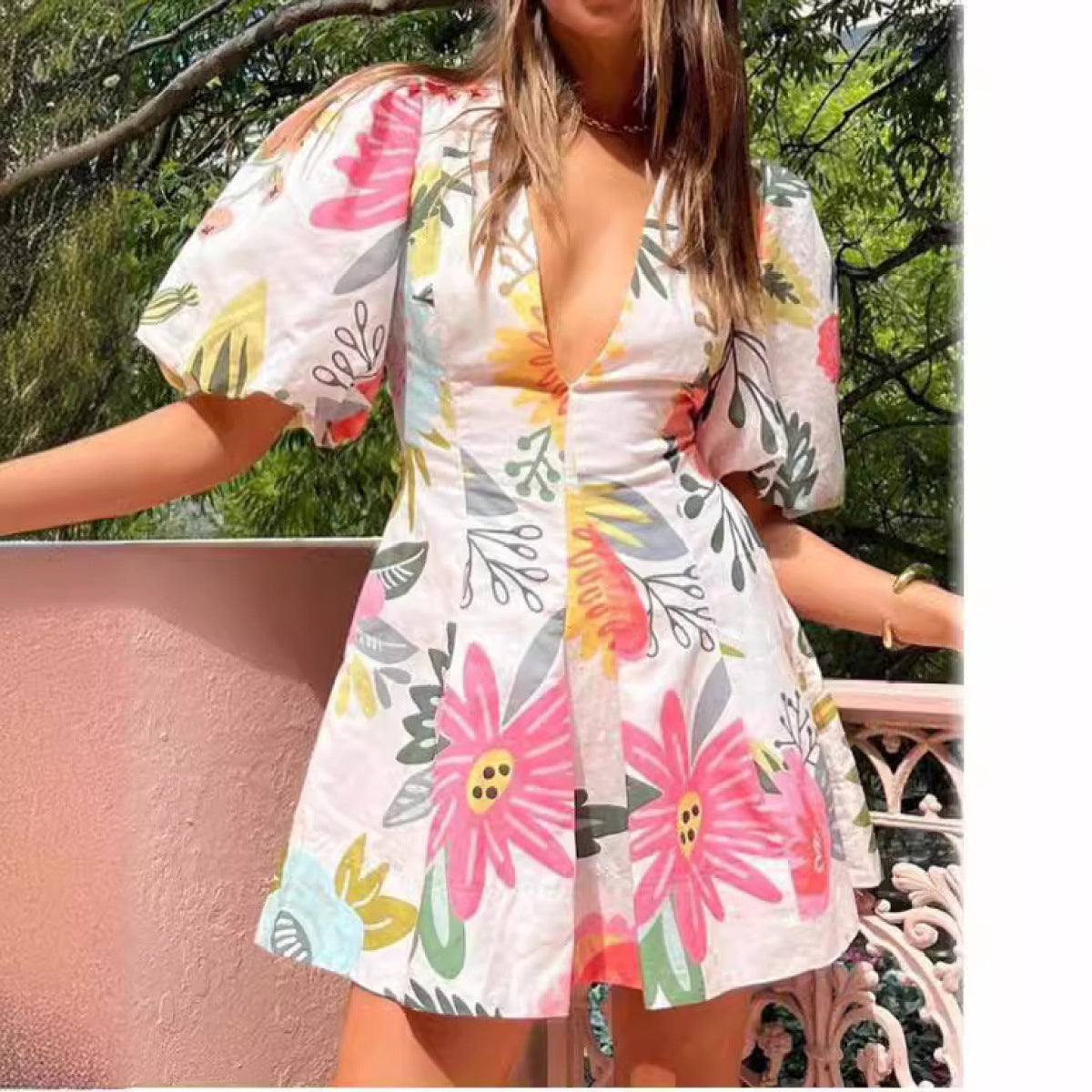 Summer Fashion Printed Pocket Dress