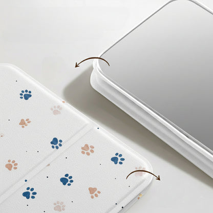 Cute Paw Print Folding Compact Mirror
