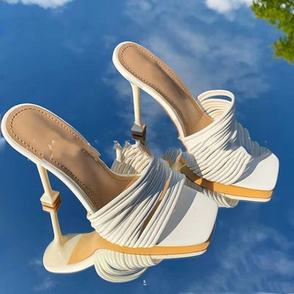 Clear Strap Stiletto Mules