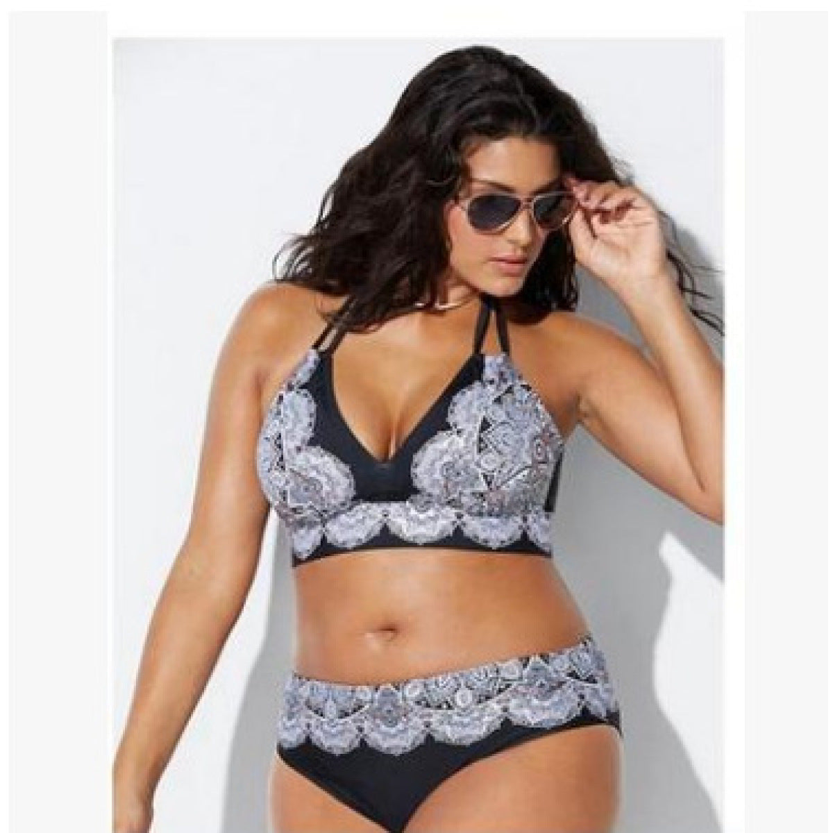 Printed split bikini