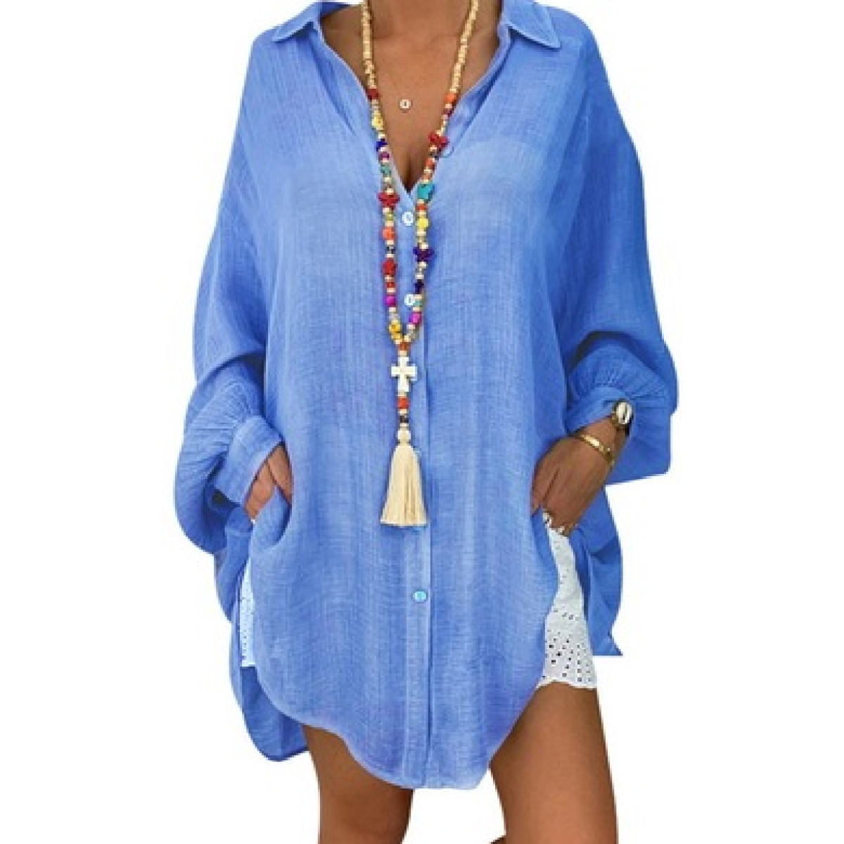 Women Shirts Casual Ripped Female blouse