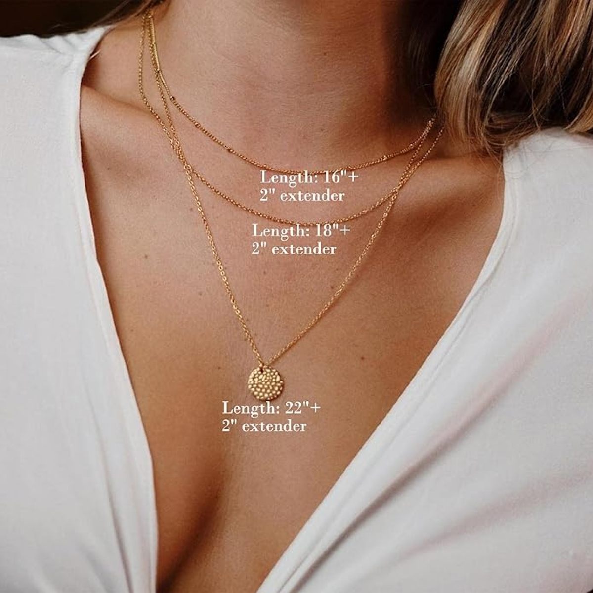 Layered Coin Pendant Necklace Set