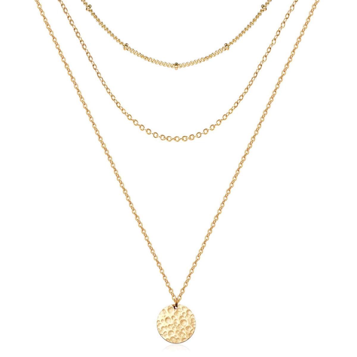 Layered Coin Pendant Necklace Set