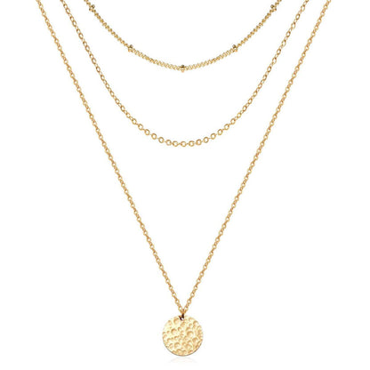 Layered Coin Pendant Necklace Set