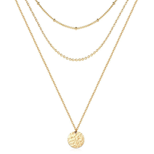 Layered Coin Pendant Necklace Set