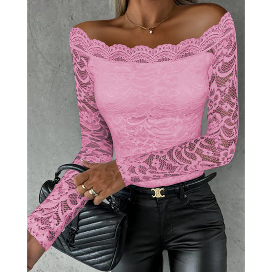 Off-Shoulder Lace Sleeve Top