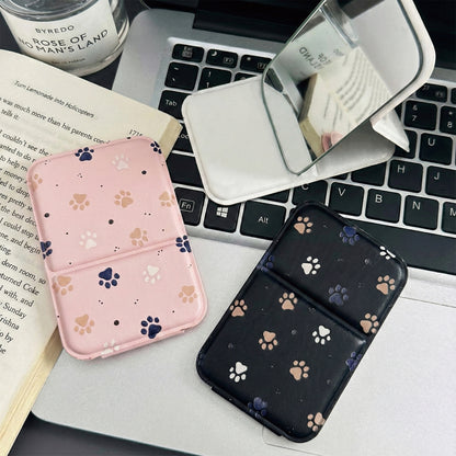 Cute Paw Print Folding Compact Mirror