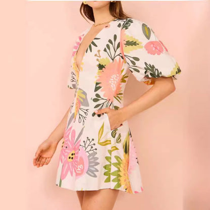 Summer Fashion Printed Pocket Dress