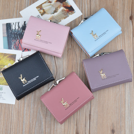 Pastel Pebbled Leather Card Wallet