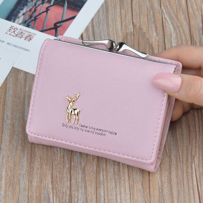 Pastel Pebbled Leather Card Wallet