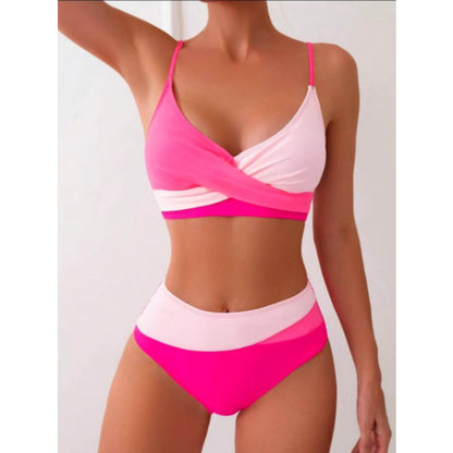 Split Swimsuit Color Contrast Bikini