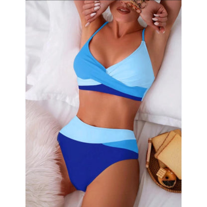 Split Swimsuit Color Contrast Bikini