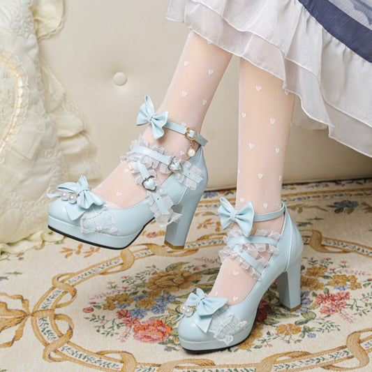 Color-Block Ankle Strap Heels